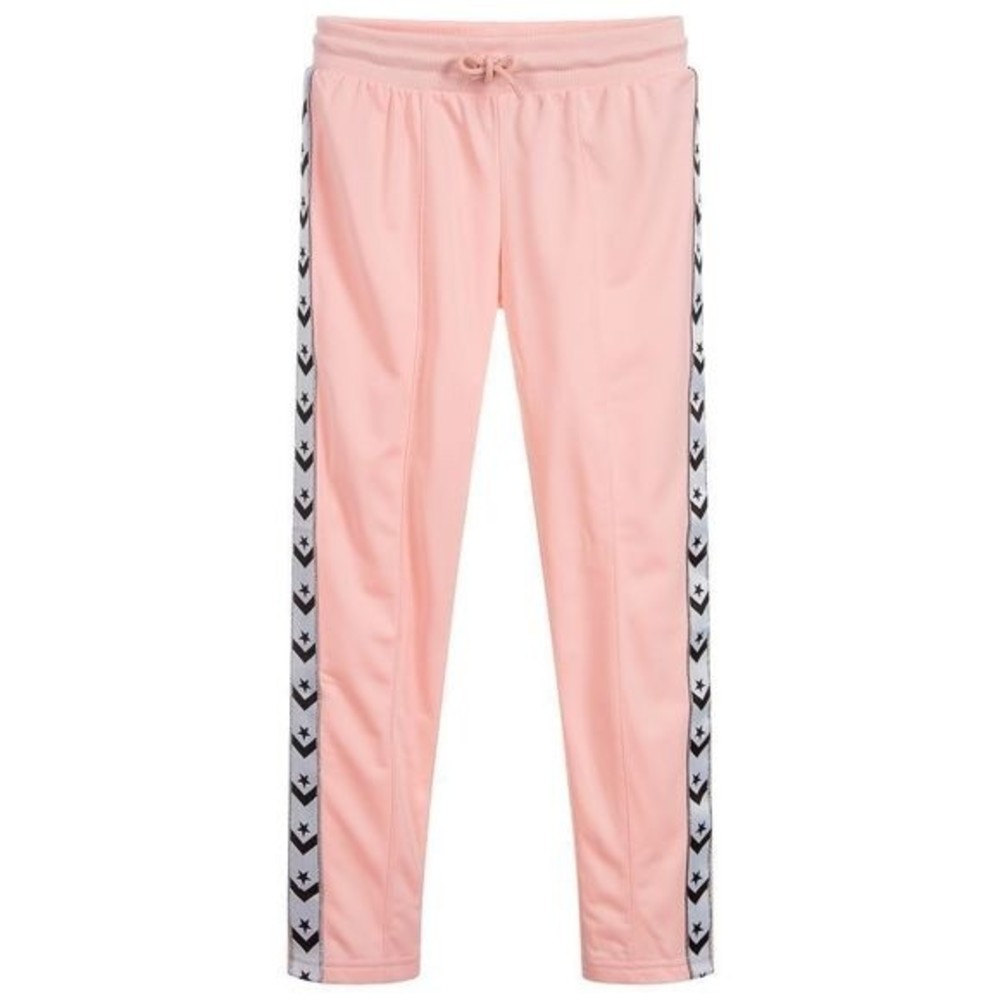 Converse Girls Storm Pink Black Trim Velvet Feel Like Pull On Pants Sz S NEW